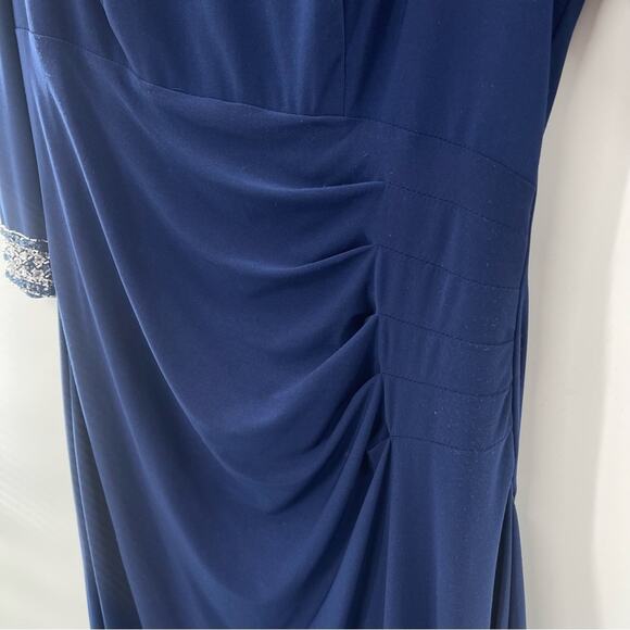 Alex Evenings Jeweled Cuff Column Gown in Cobalt Size 12 - Picture 10 of 14